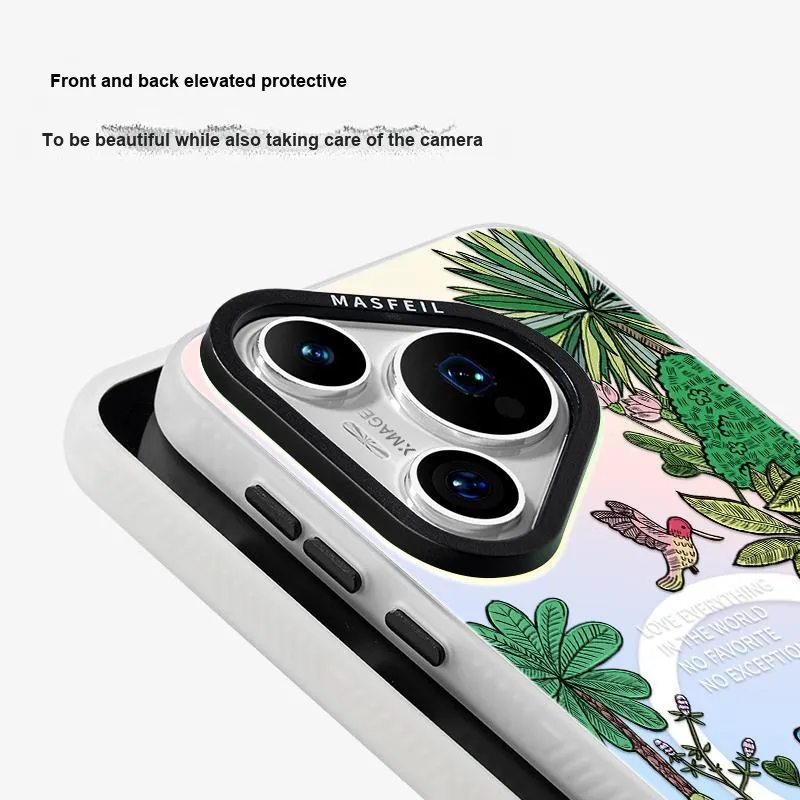 Marsfield Acrylic Material Laser Magnetic Vintage Jungle Phone Cases Compatibility Huawei P70/60/50/40PRO-5