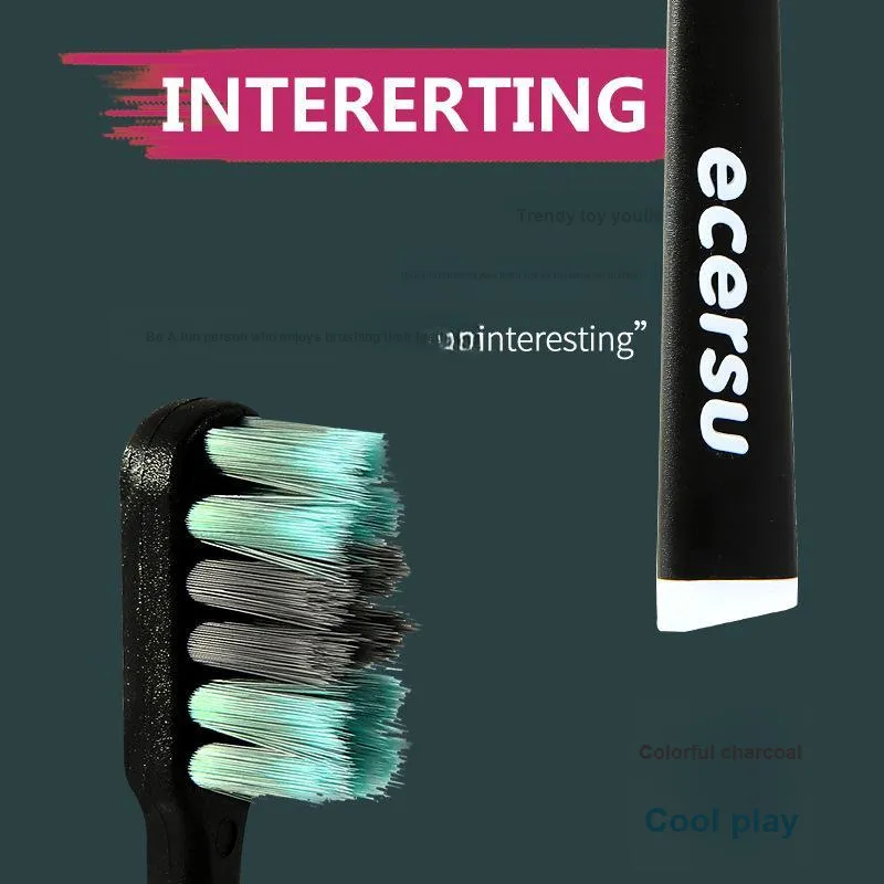 CHENYISHENG Korean Bamboo Charcoal Toothbrush 2-Pack Soft Bristles For Men And Women's Perfect For Couples-7