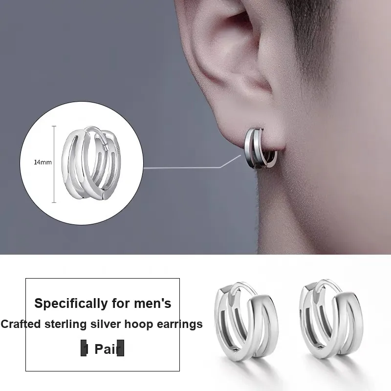 Mr. Shang 925 Sterling Silver Earrings Men's-5
