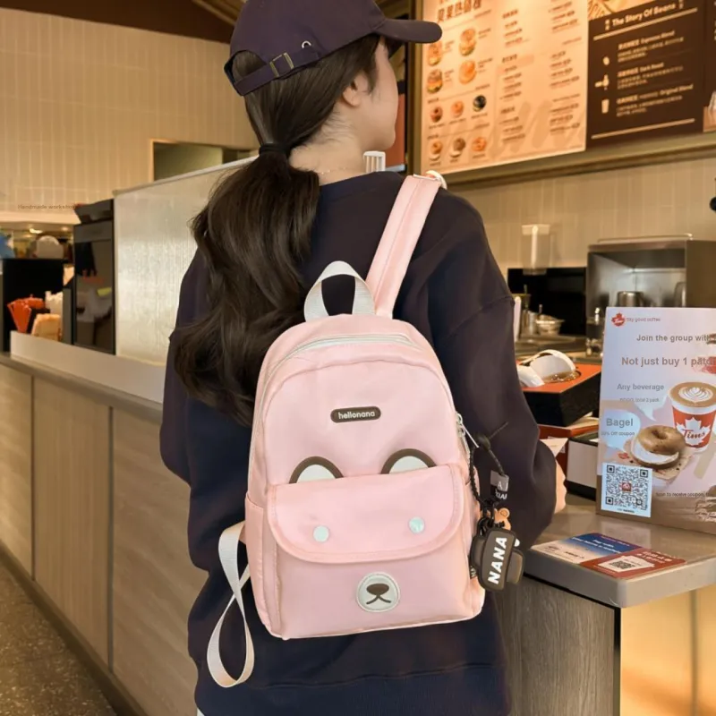 URBAN FOREST Nylon Backpack Unisex Orange/Khaki/Blue/Pink/Black-22