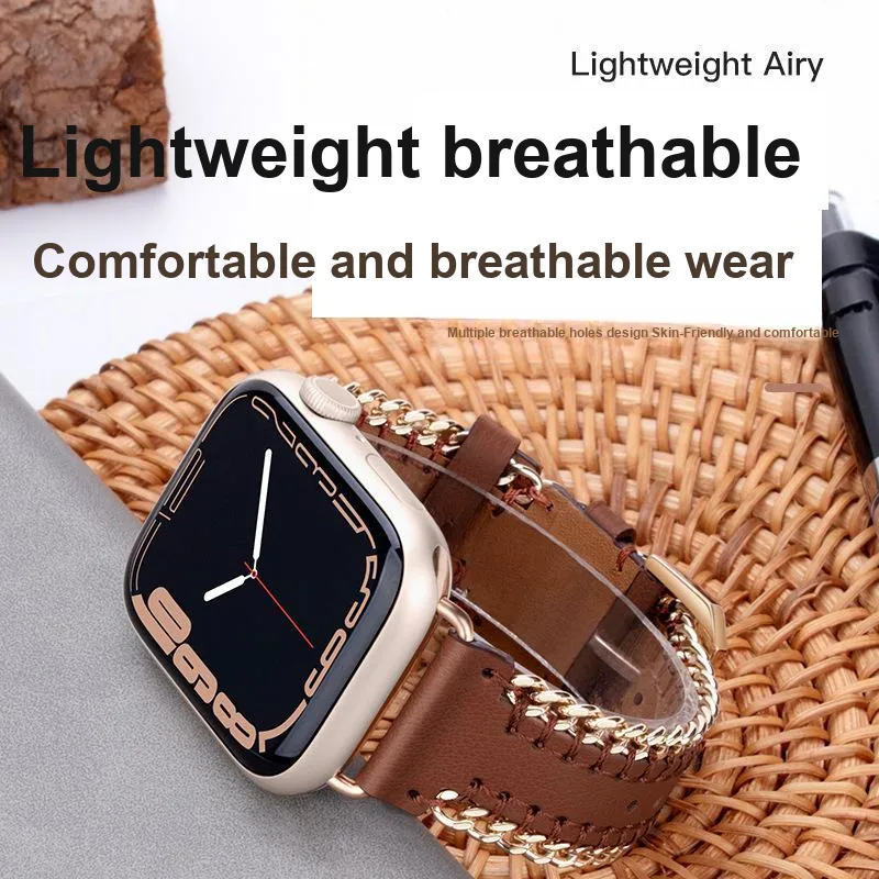 MSSM Watch Bands Apple Compatibility 233mm Genuine Leather Material-3
