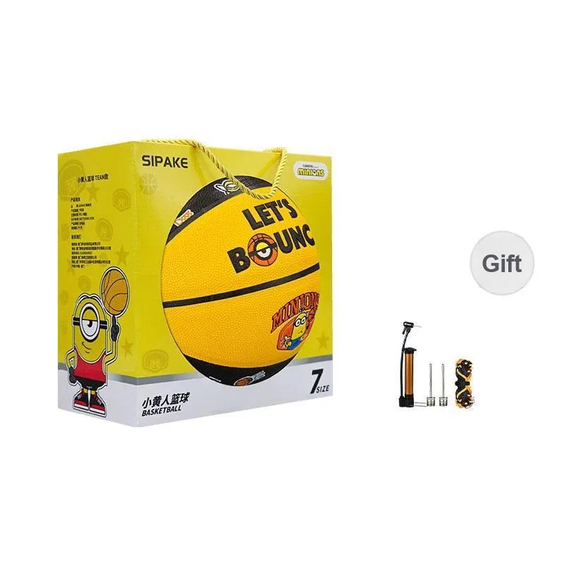 SIPAKESPORT x MINIONS PU Basketball Yellow Black Print Size 7 Ball Training Unisex-8
