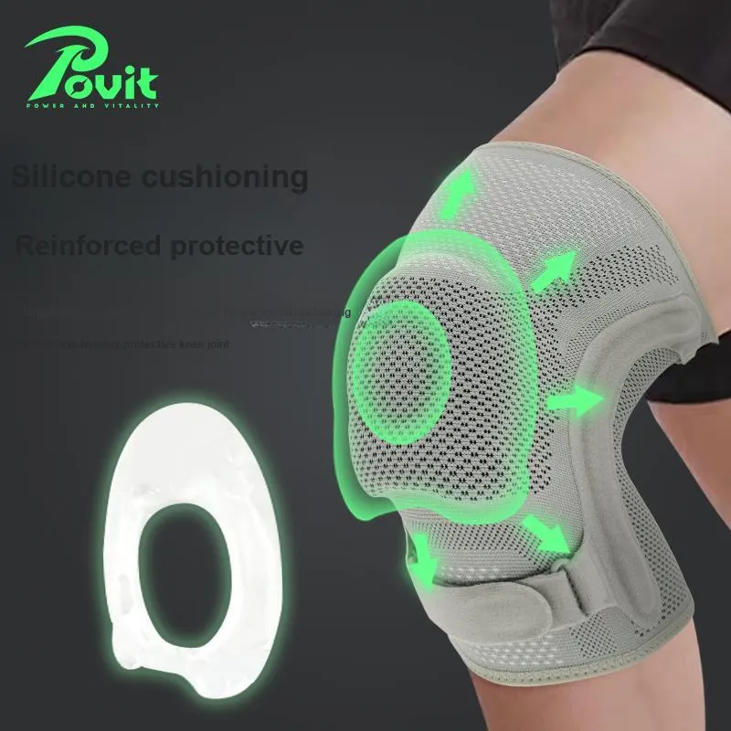 POVIT Knee Pads Rubber Elastane Silicone Running, Badminton, Basketball Men's-22