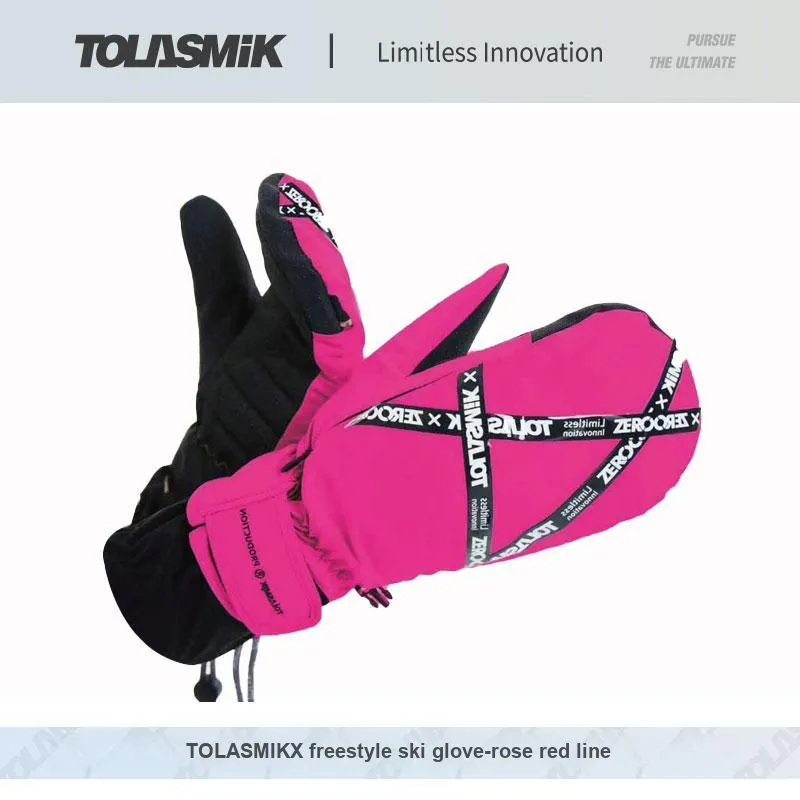 TOLASMIK Ski Gloves Mittens Unisex-5