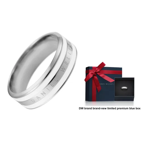 Daniel Wellington Кольца из нержавеющей стали унисекс фарфоровый белый серебряный