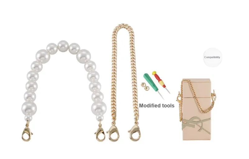 Lan Bao Fan Alloy, Metal Bag Strap Women's Gold Tone-5