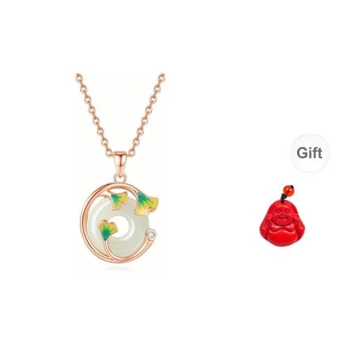 MUGONGZI Hetian Jade Necklaces Pale Greenish White Jade Women's