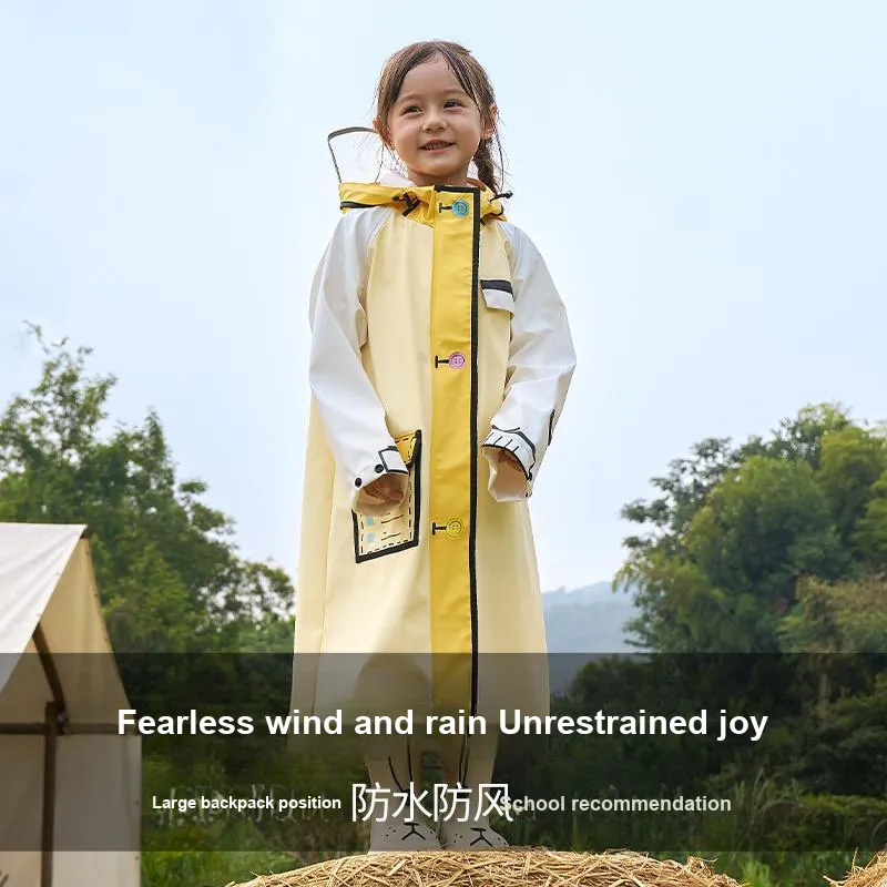 RAINFREEM Kids' Raincoat With Backpack Attachment-5