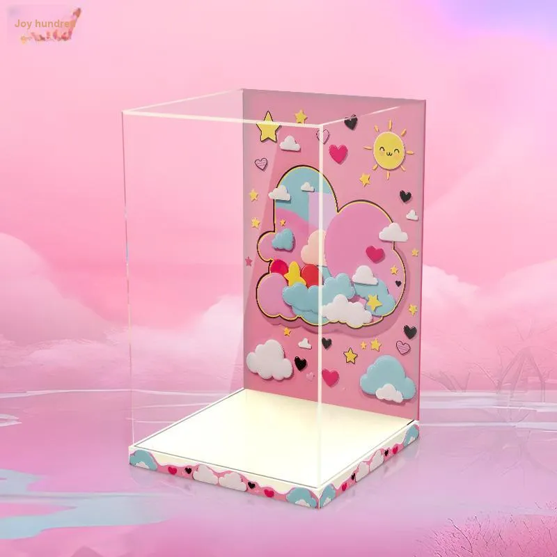LIGHT YOUR BRICKS Compatibility Pop Mart SPACE MOLLY 400% Sanrio Family Collection Display Case Model Accessories-4