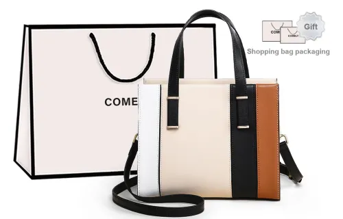 COMELY Handbags Off White Patchwork