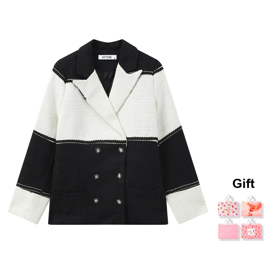 HTHK Jackets Coats Women's Black White