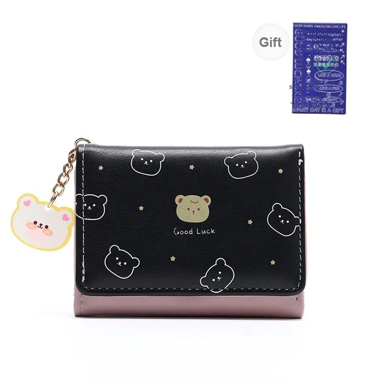 Worm's Home PU Card Holder Small Size Women's Pink/Green/Purple/Blue/White/Black-11
