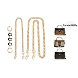 [Black C-Shaped Set of 3]Extender Chain 13.6cm+Decorative Chain 45cm+Crossbody Chain 110cm