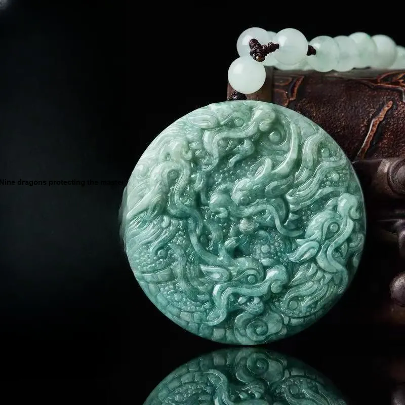 CUIYIN Bean Type Jadeite Pendants Unisex-1