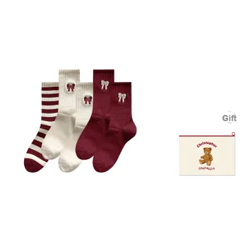 Caramella Mid Calf Socks Women's Shopping Bag Combo Set