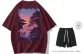 Burgundy T-Shirt+Free Black Shorts