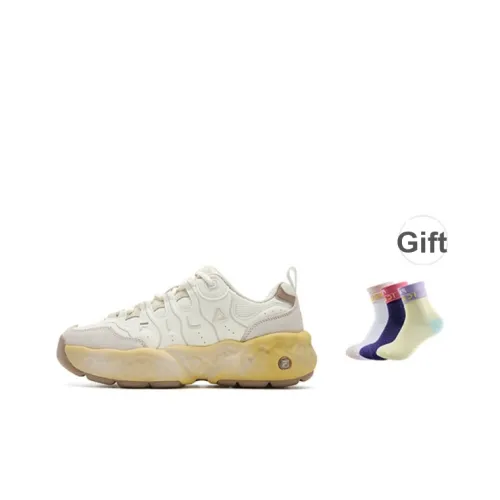 FILA MUFFIN Амортизация Устойчивость к истиранию Легкий Низкий Топ Повседневная обувь Женская Цвет раннего снега