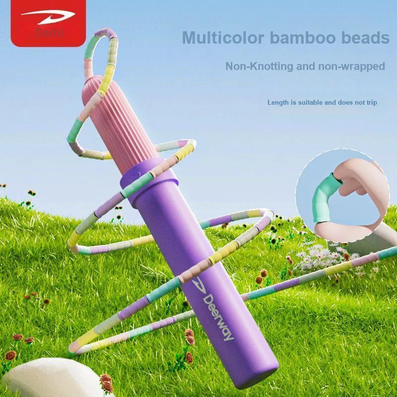 DEERWAY Casual Entertainment Non Countable Jump Ropes Kids PVC+Steel Wire Rope PVC Controller 2.8m Pink Purple-4