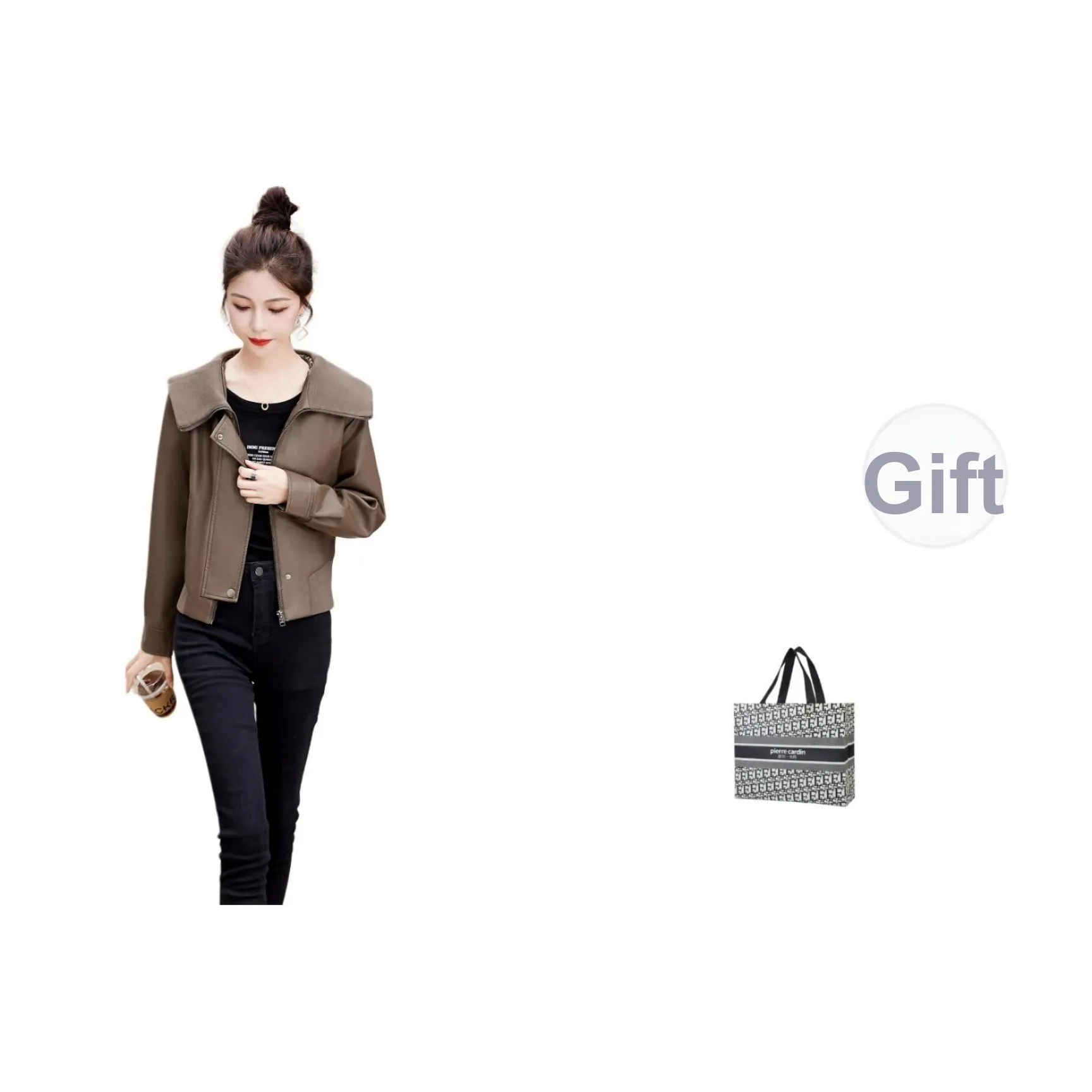 PIERRE CARDIN Кожа Куртка Женская