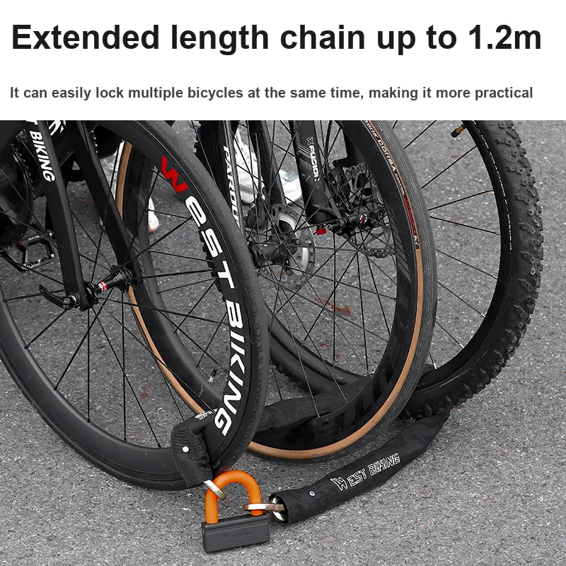 WEST BIKING Bicycle Locks Chain Lock-11