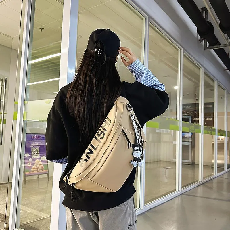 Single Warehouse Nylon Sling Bag Unisex White/Khaki/Gray/Black-11