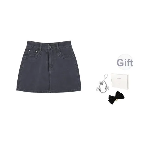 Fstudio Летний Корейский стиль A-линия Универсальный 100% хлопок Модный Джинсовые короткие юбки Женские