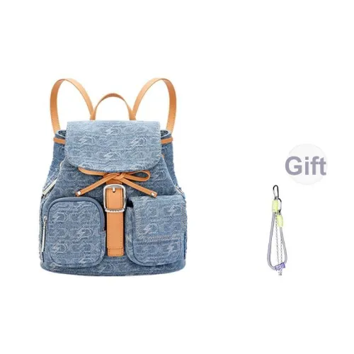 PECO Ткань с коровьей кожей рюкзак On The плечо унисекс синий