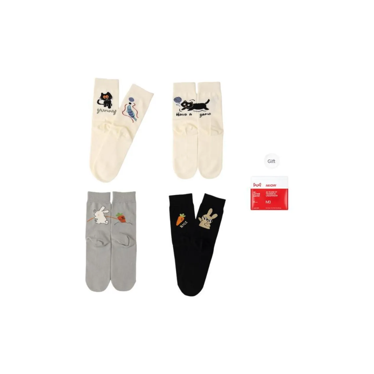 MIIOW Mid Calf Socks Women's Shopping Bag 4 Pack