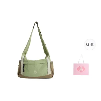 JACD Polyester Lightweight Backpack Crossbody Bag Medium Size Women's Winter Pear Green/Ocean Blue