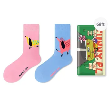 PL Mid Calf Socks Unisex Shopping Bag 2 Pack Mixed Color