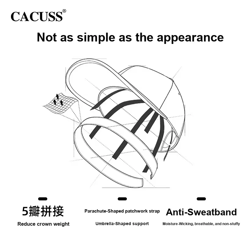 CACUSS Junior 100% Cotton Baseball Caps Hardtop Men's-10