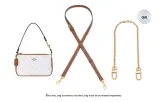 Coach Duchess Gold 1.5cm Litchi Grain Gold-Tone Lock 90-120cm+Free Decorative Chain 40cm