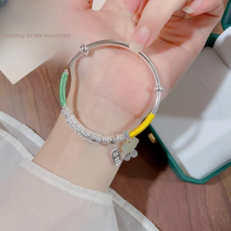 KLFOOK 999 Fine Silver Bangles Women's-2