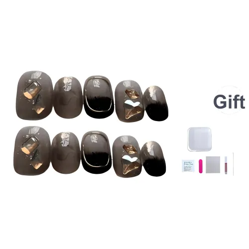 JIDUOMENG Ручная работа Nail Art Фальшивые ногти Стикер Готический Ins Вспышка Кристалл Шампанское Ромб