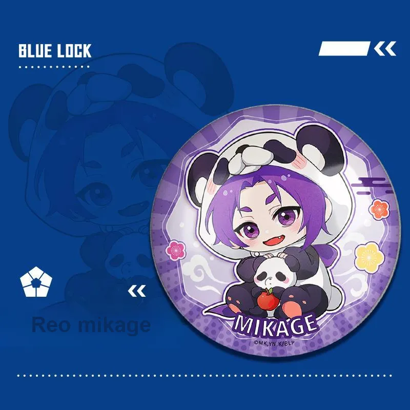 Crooked Melon Production Blue Lock Panda Collection 75mm Double Flash Tin Badge Laser Ticket Polaroid Combo Set Badges-13