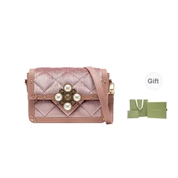 VANESSA HOGAN Fabric Box Bag Shoulder Bag Square Bag Crossbody Bag Small Size Women's Pink