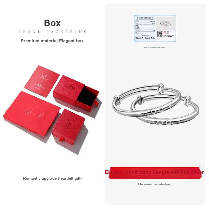 LAOYINJIANG 990 Foot Silver Bangles Kids'-1