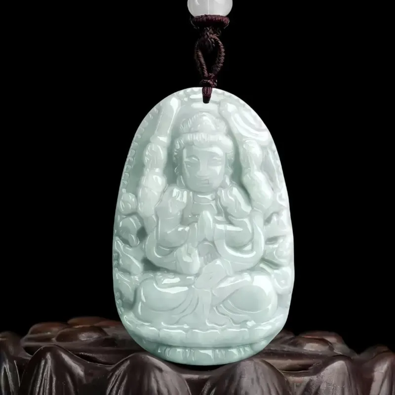 MY WORLD BEGINS AND ENDS WITH YOU Bean Type Jadeite Necklaces Unisex-1