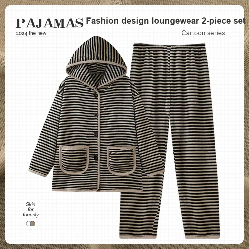 O'MESIK Pajama Set Women's Brown-1