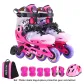 Pink Helmet Protective Gear Roller Skate Bags Clothing Sets