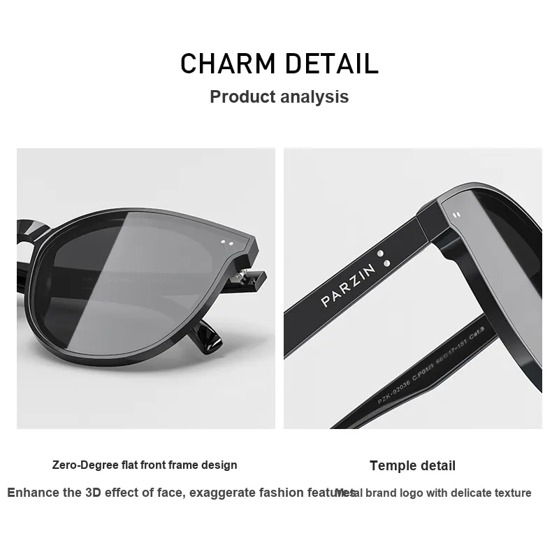 PARZIN TR90 Round Sunglasses Unisex-3