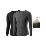2 Pack Top (Elegant Black+Downpour Gray) Dralon Thermal/Antibacterial Soft