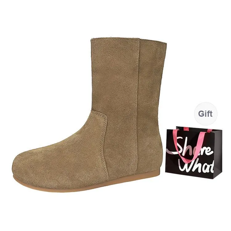BIGTREE Ankle Boots Women's Apricot/Caramel/Khaki/Coffee/Black-4