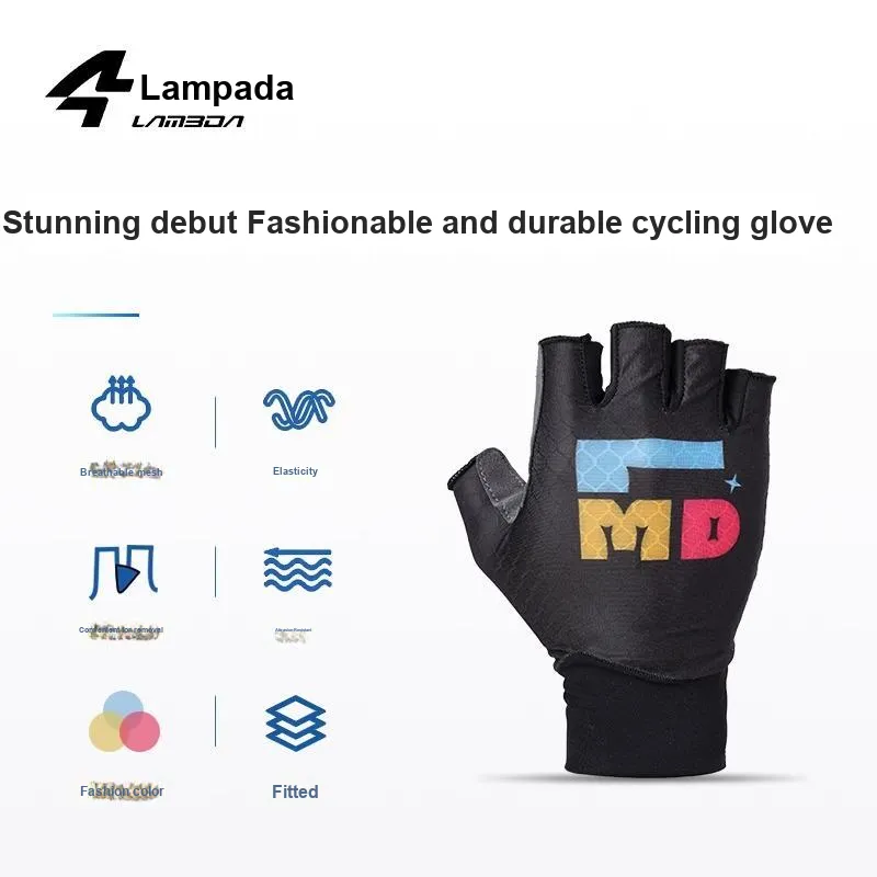 LAMBDA Cycling Gear Half Finger Gloves Unisex-17
