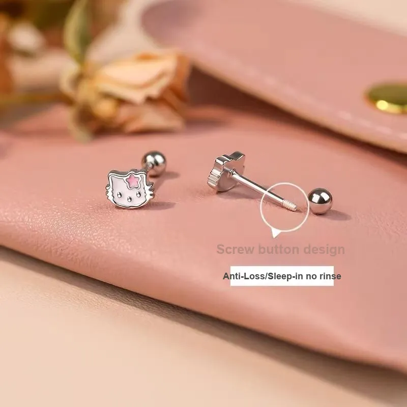 Kim Heng Hee S999 Silver Stud Earrings Women's-2
