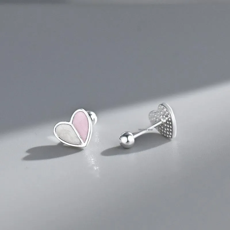 QUIET LOVE Sterling Silver Stud Earrings Women's-3