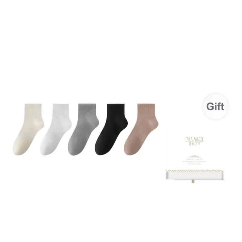 XIA.WA.ZHI.XIU Ankle Socks Women's 5 Pack Gift Box Set-28