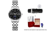 Jet Black Dial Steel Band-Women's Watch