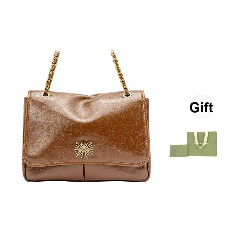VANESSA HOGAN Cow Leather Tote Bag Shopping Bag Underarm Shoulder Bag Women's Brown/Black