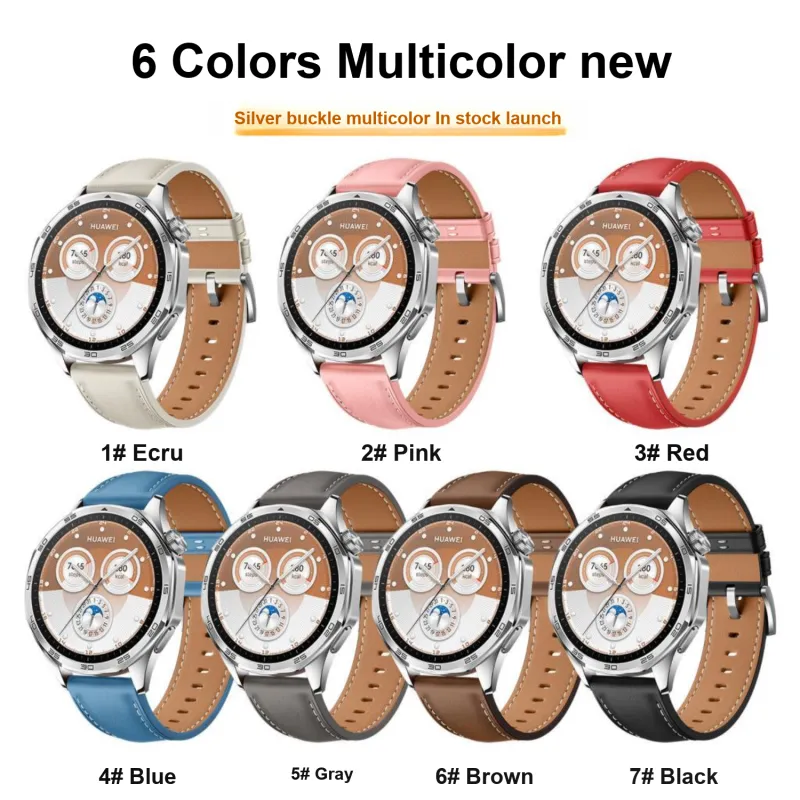 Vobafe Watch Band Huawei Compatibility Cowhide Leather Material-3